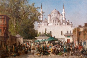 Market outside mosque